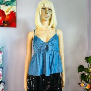 Francesca’s Bow denim top